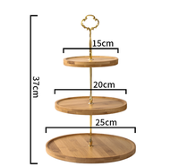 Petit support à gâteau rond à 3 niveaux nordique en ardoise jetable écologique pour mariage après-midi thé assiettes à dessert plats