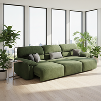 Canapé de salon électrique minimaliste en tissu trois places inclinable avec chaise longue pour appartement, hôtel, hôpital, école