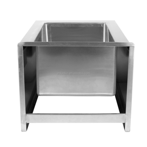 Évier de service commercial en acier inoxydable pour serpillères avec panier filtrant à vidange rapide et pare-éclaboussures pour restaurants et hôtels - Product Image 4