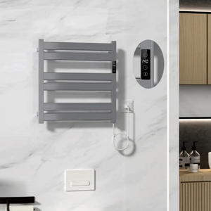 Sèche-serviettes électrique mural moderne en acier inoxydable avec réglage du temps de chauffe - Product Image 2