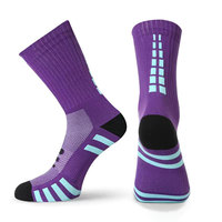 Chaussettes de sport d'hiver en fibre de bambou rayées personnalisées pour hommes - Chaussettes en tricot respirantes et écologiques pour une utilisation en plein air et en salle de sport