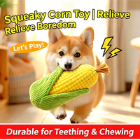 Jouet à mâcher couineur en peluche de maïs pour chien, durable, luxueux, mignon et décontracté - Indestructible, doux, interactif pour la dentition des chiots