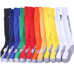 Calcetines Deportivos de Fútbol Blancos y Rojos de Alta Calidad para Hombre y Mujer, Calcetines de Algodón Transpirables Antideslizantes con Goma para Niños - Product Image 1