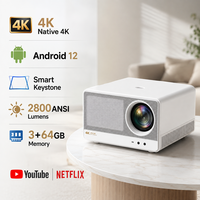 Projecteur 4K UHD RD910 Ultra avec moteur optique LCD scellé de 5,5 pouces, 3+64 Go, haut-parleur 16W, projecteur de cinéma maison, projecteur de jeu 4K natif, Proyector