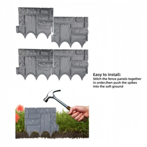 Garden Decoration Spliceable Detachable PP Brick <b>Fence</b> Decorative Border for Flower Beds - Product Image 4