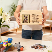 Urna de Madera Natural Personalizada, Mini Cajas de Madera Grabadas, Urna de Madera para Mascotas con Frase Grabable, Caja de Madera para Mascotas al Mejor Precio