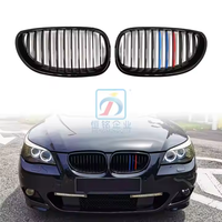 Pour BMW E60 5 530i 550i 2006 2006 2010 Grille de calandre avant en aluminium noir diamant chromé Série M5