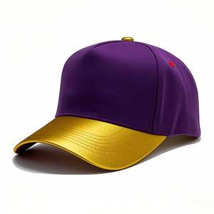 2025 Hot Selling 5-piece Two-color Splicing Baseball Cap New 100% Pure Cotton Sporty Street Common Men's Women's Curved Brim - Product Image 4