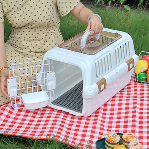 Toptan kaliteli köpek kafesleri kedi havayolu onaylı Skylight tasarım ile seyahat sandık katlanabilir - Product Image 4