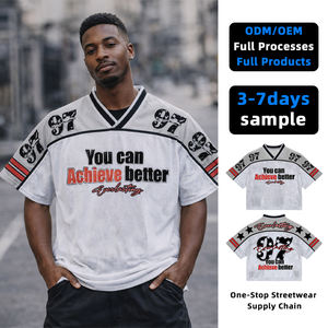 T-shirts décontractés pour hommes de premier choix, style hip-hop, en tricot Spandex/Polyester 200g, impression numérique, séchage rapide, service OEM, patchwork personnalisé - Product Image 1