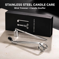 Kit d'entretien de bougies 2 pièces de haute qualité personnalisé sous marque privée, avec coupe-mèche et éteignoir, pour studio de bougies, boutique de cadeaux, grossiste