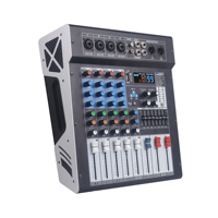 Console de mixage audio professionnelle 4 canaux 2x250W avec 99 effets DSP, contrôleur DJ actif / cartes son de mixage audio