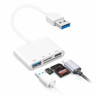 Lector de Tarjetas USB 3.0 con Puerto USB C, Adaptador Multifunción para Tarjetas de Memoria SD y TF para PC y Laptop