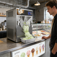 Machine à glace dure et gelato commerciale 36L/H, refroidie par air, de comptoir, pour la fabrication de glaces italiennes en vrac