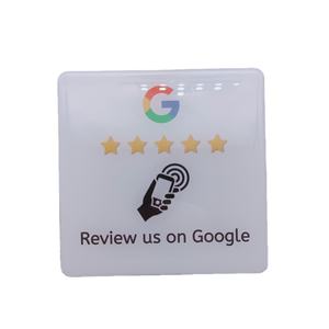 Cartes NFC de table en PVC 120*120mm avec impression couleur 213, avis Google et époxy acrylique - Product Image 1