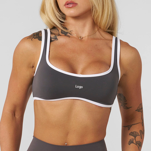 Reggiseno Sportivo da Donna OEM Personalizzato, Traspirante, Altamente Elastico, Modellante, con Contrasto, Scollo Quadrato Frontale, Schiena Aperta, Imbottitura Rimovibile - Product Image 1