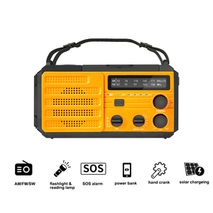 Radio d'urgence portable solaire rechargeable avec <span class=keywords><strong>manivelle</strong></span>, <span class=keywords><strong>chargeur</strong></span> <span class=keywords><strong>USB</strong></span>, AM/FM, lampe torche LED, lampe de lecture, radio Internet SOS intégrée - Product Image 2