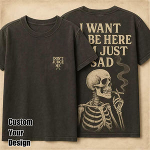 Camiseta vintage de algodón para hombre, estilo streetwear, con logotipo personalizado impreso en serigrafía, diseño de camiseta con lavado ácido para hombre. - Product Image 1