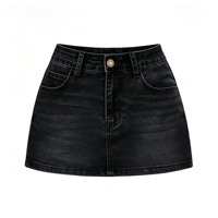 Jupe-short en jean respirante pour femme, mini-jupe en denim très extensible, look lumineux et frais