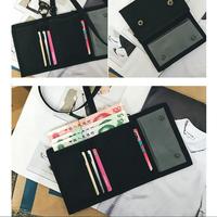 Dompet Pendek Unisex Fashion dengan Lapisan Nilon, Resleting Hasp, Dompet Koin Kanvas, Tali Selempang untuk Remaja, Tempat Kartu Kredit dan ID