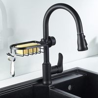Support d'éponge pour évier de cuisine en aluminium, panier suspendu pour robinet, égouttoir de rangement pour organisateur d'évier de cuisine