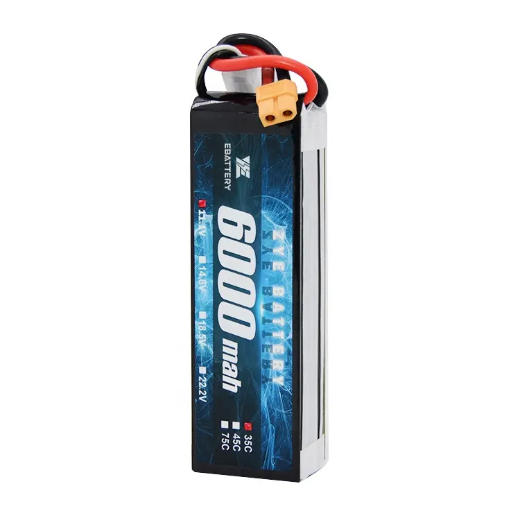 Wholesale 6000mah 7.4v 2s 3s 6s rc helicopter battery2s rc lipo battery for drone or uav battery china supplier