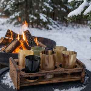 Vidrio de cuerno vikingo ecológico hecho a mano con materiales naturales perfecto para una experiencia de bebida auténtica - Product Image 2