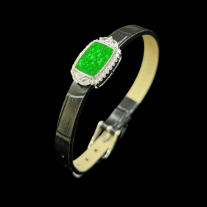 Bracelet en jadéite birmane de qualité supérieure, grade A, carré, unisexe, cadeau en jadéite birmane (avec NGTC) - Product Image 2