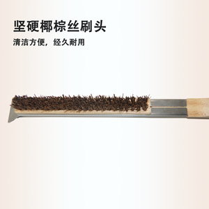 Cepillo de limpieza multifuncional con cabezal de cepillo de alambre, mango largo, fácil de limpiar, orificio para colgar, práctico para uso en la cocina - Product Image 4