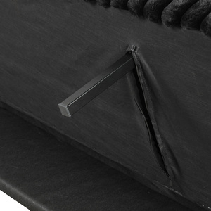Canapé-lit de style contemporain avec base en métal chromé, transformable en pieds avec pieds de soutien cachés, finition noire - Product Image 5