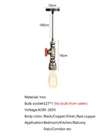 Lampe suspendue rétro style industriel en tuyau d'évacuation, pour salle à manger, bar, club, café, restaurant, luminaire suspendu à tête unique, articles de décoration intérieure