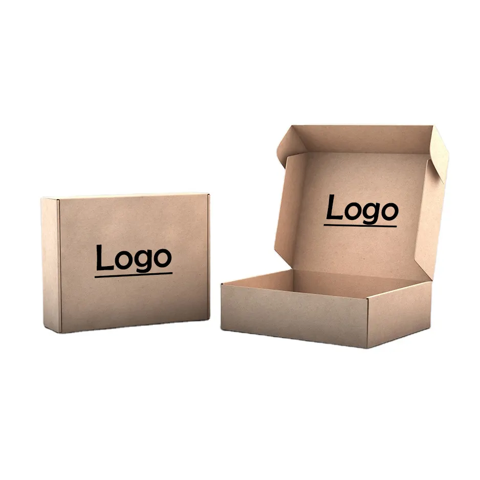 Оптовая продажа, печать на заказ, картонные Экспресс-подарочные крафт-упаковочные коробки из гофрированного картона с логотипом