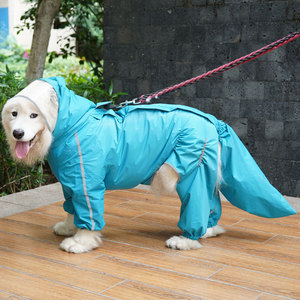 Imperméable réfléchissant à quatre pattes pour grands chiens, couverture complète, pour Samoyed Golden Retriever, poncho de pluie imperméable pour animaux de compagnie, bleu RC13 - Product Image 4