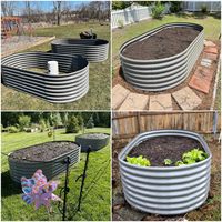 ANLEOLIFE Kit de Jardinière Surélevée Ovale en Métal Galvanisé Robuste 8x4x2ft pour Légumes, Fleurs et Herbes – Grande Capacité