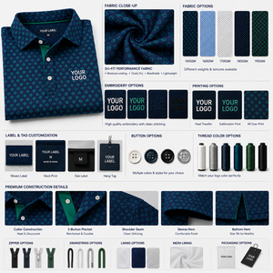 เสื้อกอล์ฟ Dri Fit โปโลพร้อมโลโก้สั่งทำ เสื้อพิมพ์ลายแขนสั้นสำหรับผู้ชาย เสื้อประสิทธิภาพสูง แบรนด์ส่วนตัว รับผลิตแบบ OEM ขายส่งจากโรงงาน - Product Image 3