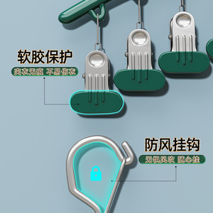 Sock Drying Rack With Multiple <b>Clips</b> Gullwing Shape Space Saving <b>Hook</b> Type Clothes Organizer For Home Dorm College Use - Product Image 4