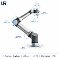 Robot collaboratif UR30 300W 12/24V PLC & Moteur Aluminium 30kg Garantie 1 an pour applications de préhension, d'assemblage et de placement