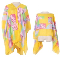 Sora — robe de plage décontractée avec imprimé de grande fleur, pour les femmes, style poncho, sarong, nouvelle collection de 2022