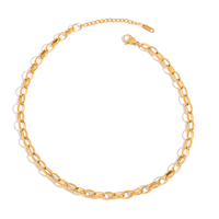 Collier moderne en acier inoxydable plaqué or 18 carats avec chaîne demi-cercle et croix, étanche, pour femmes, avec pendentifs breloques DIY