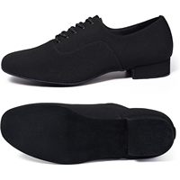 Chaussures de danse latine pour hommes Dynadans, dessus en cuir véritable, doublure en coton, respirantes, talon plat, style Oxford, semelle extérieure en cuir.