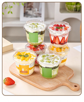 Gobelets et bols pour desserts, yaourts, poudings et glaces, contenants jetables en PET de qualité alimentaire, couvercles, cuillères, logos personnalisés, boîtes à emporter, boîtes et bocaux