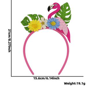 BY New Hawaiian Party Summer Beach <span class=keywords><strong>Bandeau</strong></span> Cocotier et Flamingo Coiffe <span class=keywords><strong>Robe</strong></span> florale pour la décoration pour les femmes - Product Image 3
