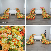 Chemin de table en fleurs artificielles jaunes de haute qualité pour la décoration de mariage, Noël, remise de diplôme et fête d'Halloween