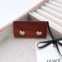 Boucles d'Oreilles Micro Zircon Super Brillant de Luxe et Mignon avec Noeud de Noeud de Mariage pour Femmes, Créative Unique