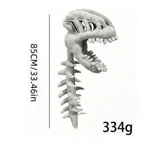 Chapeau en peluche squelette de dinosaure avec colonne vertébrale pour fête d'Halloween, costume de cosplay, chapeau de mascotte - Product Image 4