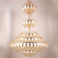 Lustre en cristal de luxe pour salon, style rétro traditionnel, escalier d'église, hôtel, salle de banquet, lampe ovale, projet