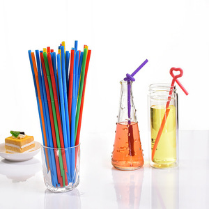Pailles jetables colorées, 100 pièces, matériau PP, pour boissons, utilisation en fête, couleur aléatoire - Product Image 1