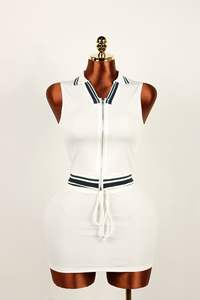 Nuova moda primavera autunno donna abiti <span class=keywords><strong>pantaloncini</strong></span> <span class=keywords><strong>bianchi</strong></span> Top corto e gonna 2 pezzi Casual due pezzi Set due pezzi Set abbigliamento donna - Product Image 5