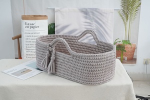 Handmade Baby Changing <strong>Basket</strong> <strong>Set</strong> with a Soft Changing Pad and Waterproof <strong>Cover</strong>,Diaper Organizer Handmade Crochet <strong>Basket</strong> - Product Image 5