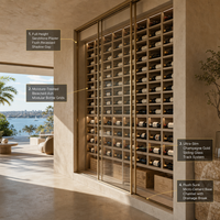 Meuble de salle à manger sur mesure OEM, armoire à vin intégrée, étagère de présentation en bois, approvisionnement direct usine